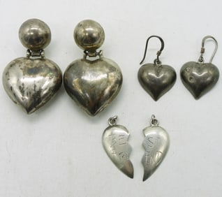 Heart Shaped Earrings & Pendants 925