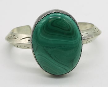 Gorgeous Malachite Sterling Bracelet