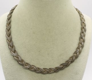 Vintage Sterling Braided Necklace