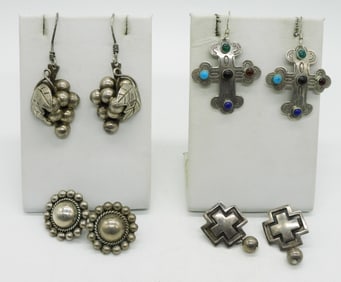 Taxco Sterling Pierced Earrings