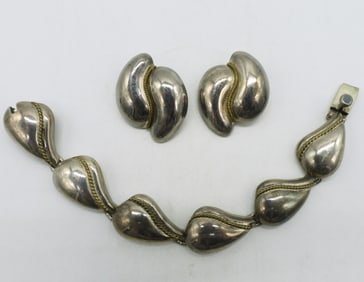 Taxco Teardrop 925 Bracelet & Earrings