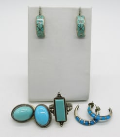 Turquoise 925 Earrings & Ring