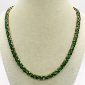 Beautiful Green Gemstones 925 Necklace