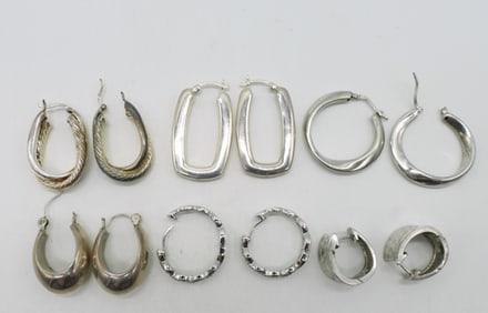 6 Pair of Sterling Pierced Earrings