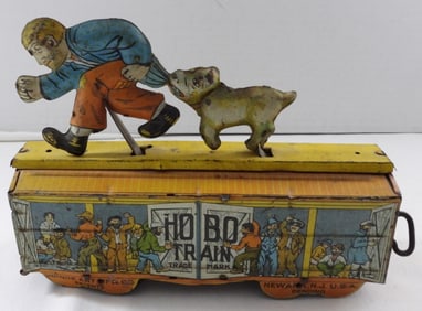 Unique Art Co. Hobo Train Wind-Up Tin Toy