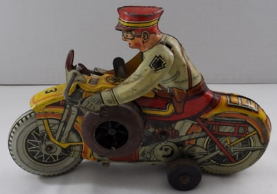 Louis Marx Tin Litho Motorcycle Toy