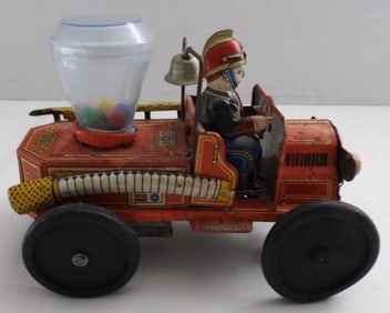 Litho Tin Fire Engine Friction Powered