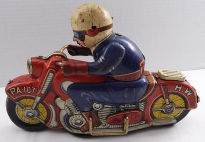 Tin Plate Litho Friction Toy Motorcycle