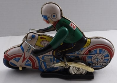 Vintage Tin Plate Windup Motorcycle