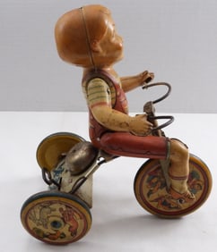Kiddy Cyclist Unique Art Tin Toy