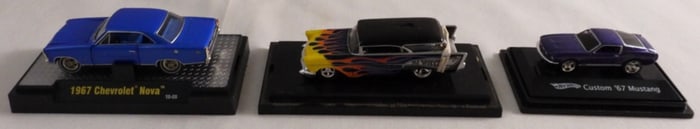 (3) Hot Wheels In Hard Display Cases