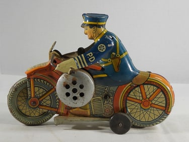 Marx Police Wind Up Toy Motorcycles