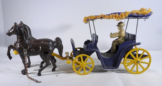 Stanley Toys Cast Metal Horse Drawn Surrey