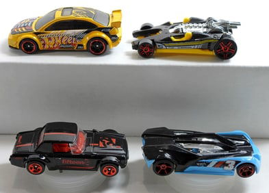 (4) Variety Hot Wheels Racing Cars
