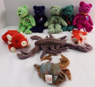 (9) Beanie and Teenie Beanie Babys