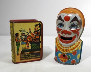 (2) Vintage Piggy Banks, Old King Cole