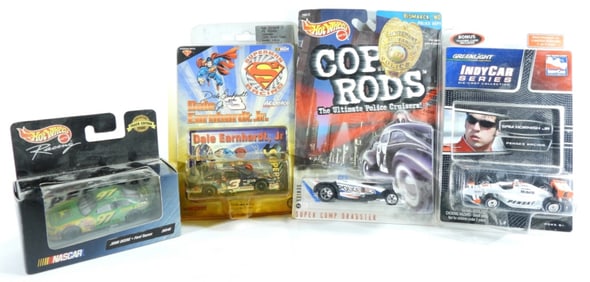 (4) Hot Wheels Cop Rods And NASCAR