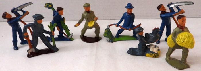 (8) Cast Iron Figures Farm Hands