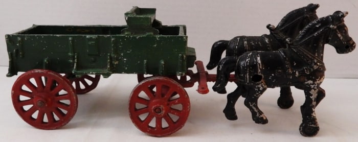 Cast Iron Horse-Drawn Wagon