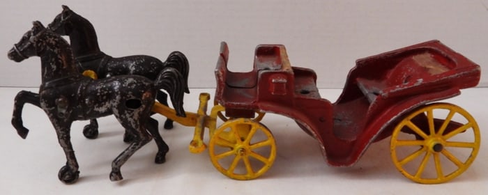 Cast Iron Horse-Drawn Carriage