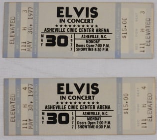 (2) Elvis In Concert, May 30th, 1977 Tickets