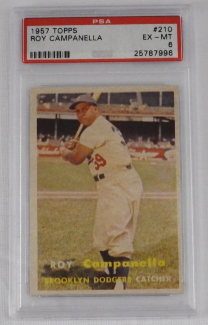 PSA 1957 TOPPS Roy Campanella: PSA #210 EX-MT 6