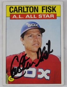 1986 TOPPS Carlton Fisk #719 Signed