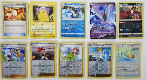 (10) Mixed Lot Of Pokemon Cards