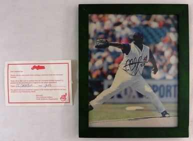 Autographed C.C. Sabathia In Green Frame