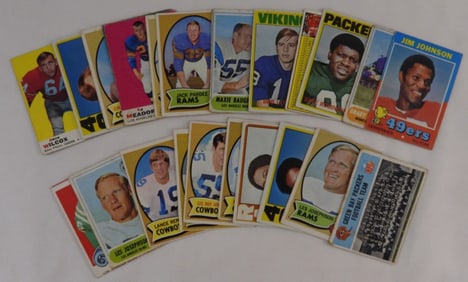 (24) 1960-70s Topps Mixed Lot Football Cards