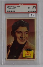 1957 Hit Stars Paul Anka PSA EX-MT 6