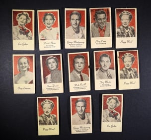 (13) 1940's Engrav-O-Tints Movie Stars