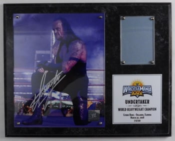 Undertaker Signed Plaque With WWE #