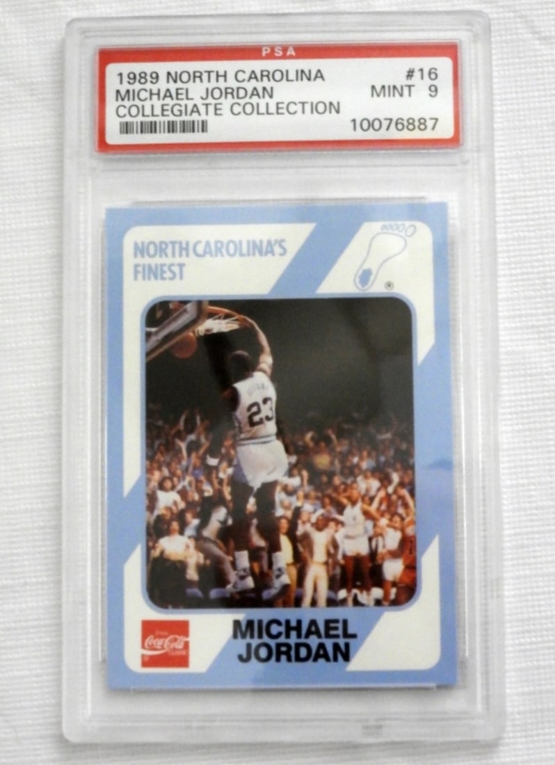 1989 North Carolina Michael Jordan 10076887: Collegiate collection9. MINT 9. Graded by a professional sports authenticator.