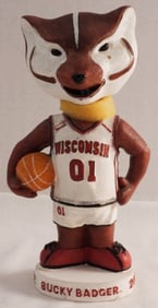 2002 Bucky Badger Bobblehead With Basketball
