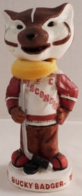 2002 Bucky Badger Bobblehead With Hockey Stick