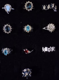 (10) Silver-Tone Rings