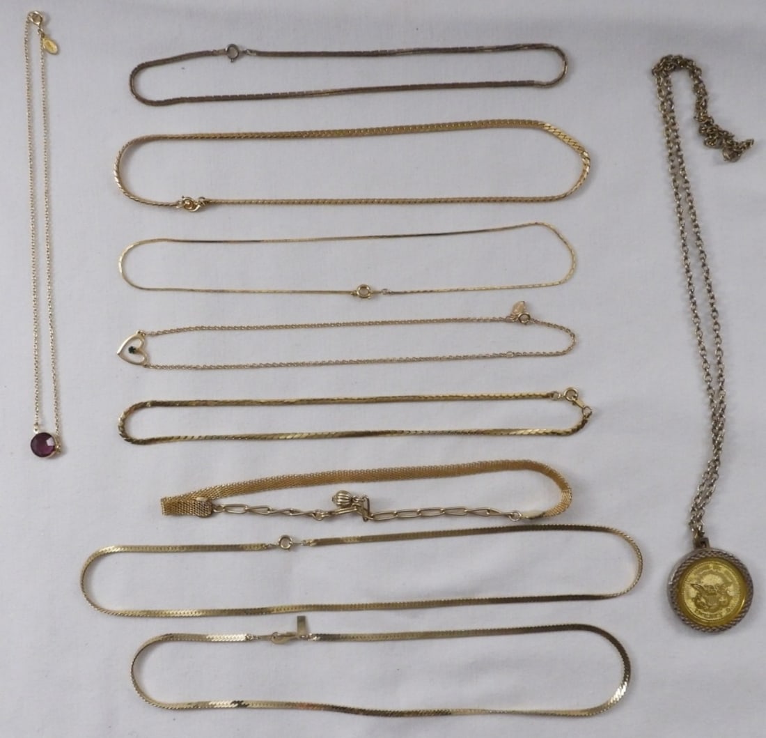 (10) Gold-Tone Necklaces: Bid Vintage today!