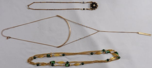 (3) Gold-Tone Necklaces