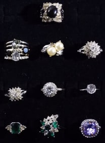 (10) Silver-Tone Rings