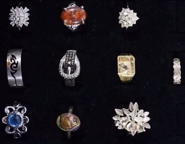 (10) Silver -Tone Rings