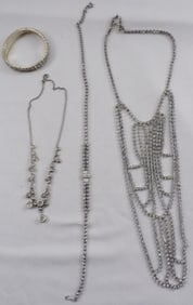 (3) Rhinestone Necklaces & A Bracelet