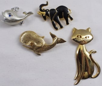 (4) Animal Brooches