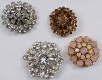 (4) Rhiestone Brooches