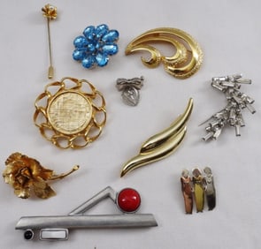 Variety of (10) Brooches