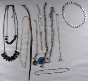 10 Silver-Tone Necklaces