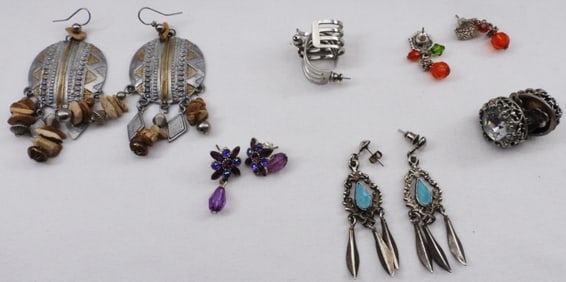 (6) Pairs of Silver-Toned Earrings