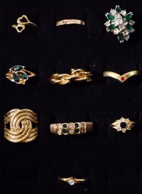 (10) Gold-Tone Rings