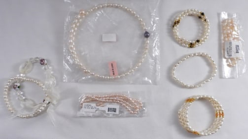 (6) Beaded Bracelets & A Necklace