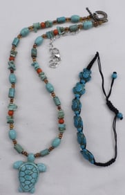 Turtle Lot (1) Necklace & (1) Bracelet